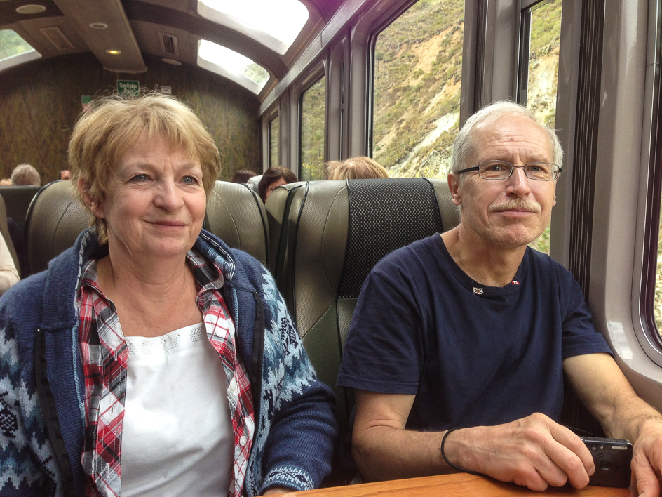 On the train to Machu Picchu