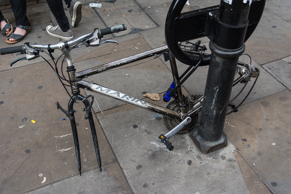 Remember to lock your bikes, this bloke did.  Blimey!